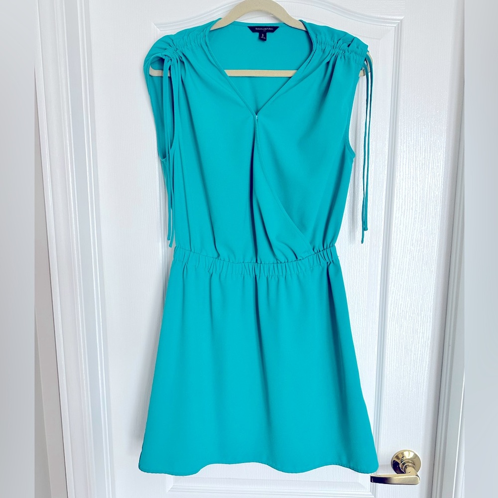 Banana Republic V-neck Sleeveless Dress, Size S, Turquoise